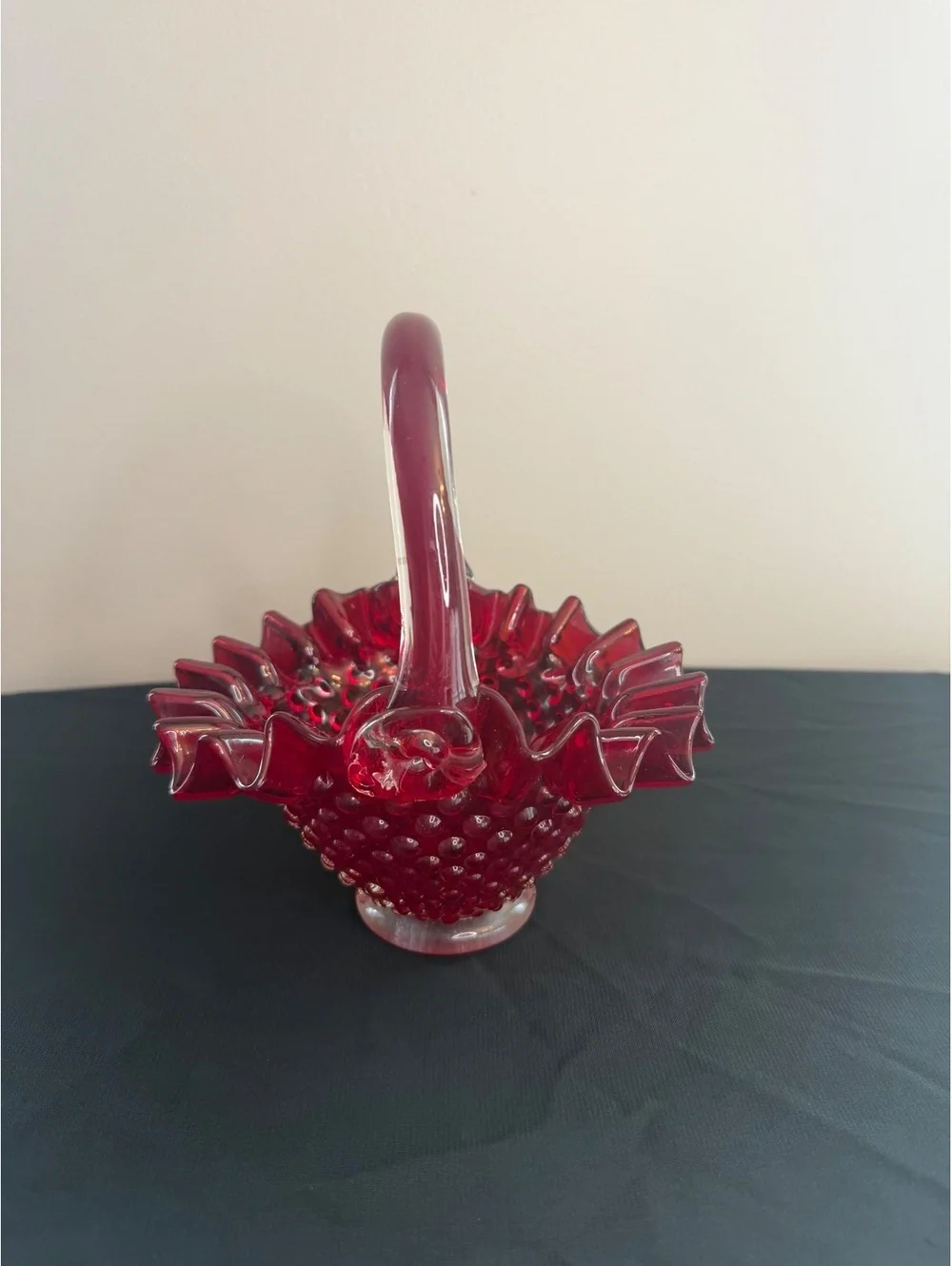Hobnail Glass Basket